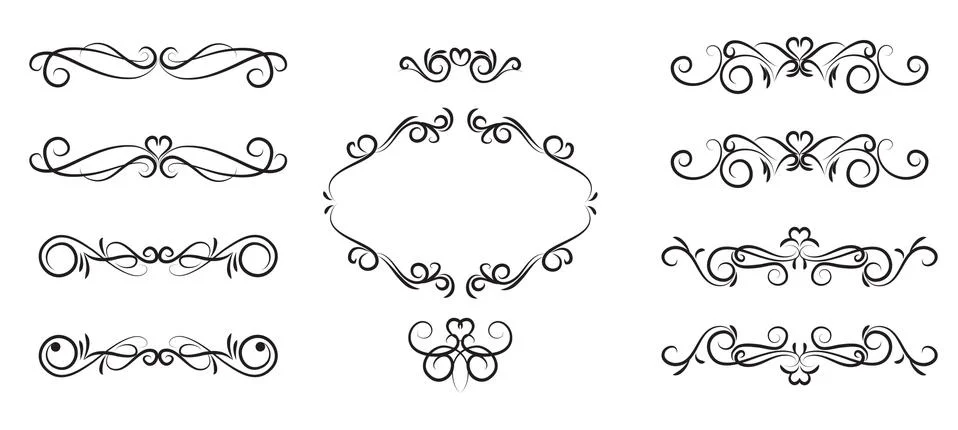 Hand drawn love element set Stock Illustration