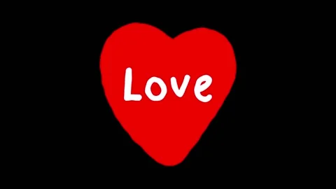 Hand Drawn Love Heart Text on Black Background Stock Footage 200792400