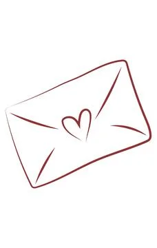 Hand Drawn Love Letter Envelope Ilustração Stock