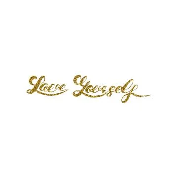Hand drawn love yourself scribble lettering Stock Illustration