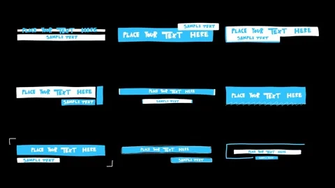 Hand-Drawn Lower Thirds Pack Blue and White Style 2D Animation Vídeo Stock 333970484