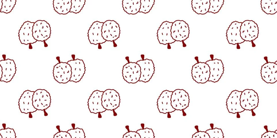 Hand drawn lychee seamless pattern Stock Illustration