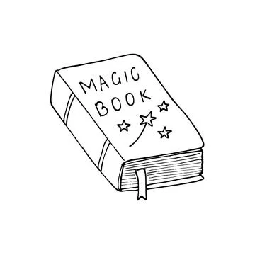 Hand drawn magic book Stock Illustration