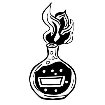 Hand drawn magic bottle isolated on white. Stock Illustration