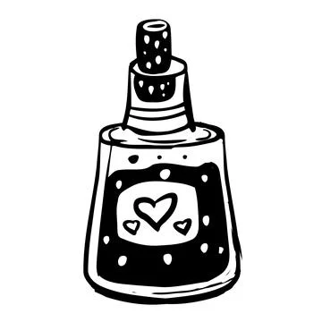 Hand drawn magic bottle isolated on white. Stock Illustration