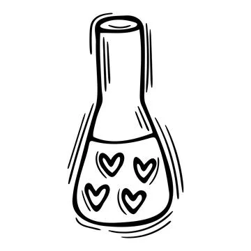 Hand drawn magic bottle with love potion. Witchcraft. Doodle alchemist bott.. Stock Illustration