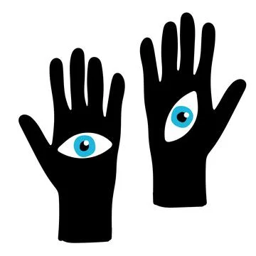 Hand drawn magic elements as hand with the eye Stock-Illustration