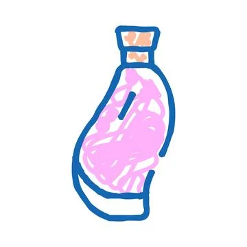 Hand drawn magic elixir potion bottle illustration Stock Illustration
