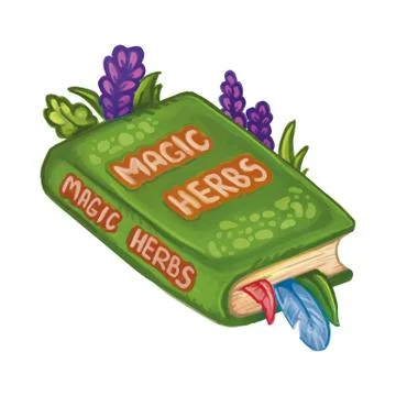 Hand drawn magic herbs book illustration. Wiccan Book of Shadows. Hedgewitch Stock Illustration