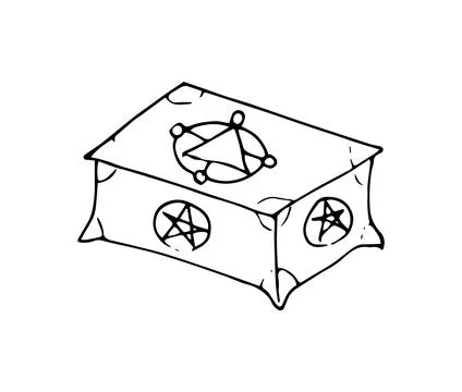 Hand drawn magic metal box Stock Illustration