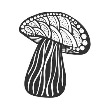 Hand drawn magic mushroom Illustrazione stock