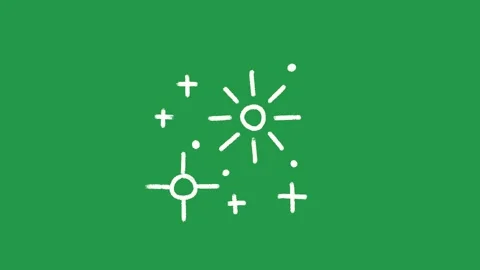 Hand Drawn Magic Sparkle and Twinkle Star Animation on Green Screen Overlay Stock Footage 336578617