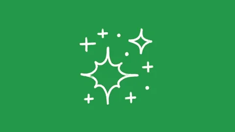 Hand Drawn Magic Sparkle and Twinkle Star Animation on Green Screen Overlay Stock-Footage 336578623