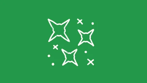 Hand Drawn Magic Sparkle and Twinkle Star Animation on Green Screen Overlay Stock Footage 336578630