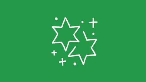 Hand Drawn Magic Sparkle and Twinkle Star Animation on Green Screen Overlay Stock Footage 336578633