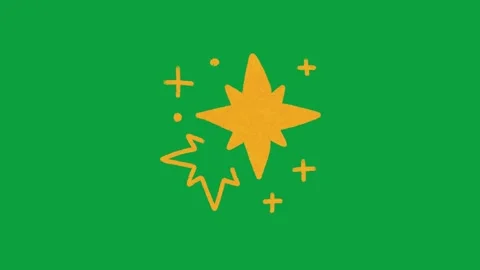 Hand Drawn Magic Sparkle and Twinkle Star Animation on Green Screen Overlay Stock Footage 336578721