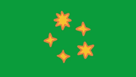 Hand Drawn Magic Sparkle Star 2D Animation Green Screen Overlay Stock Footage 341798302