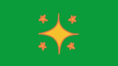 Hand Drawn Magic Sparkle Star 2D Animation Green Screen Overlay Vidéo 341798364