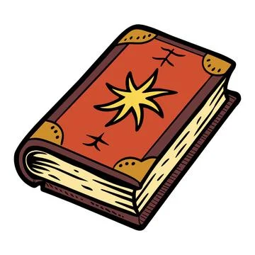 Hand drawn magic spell book. Stock Illustration