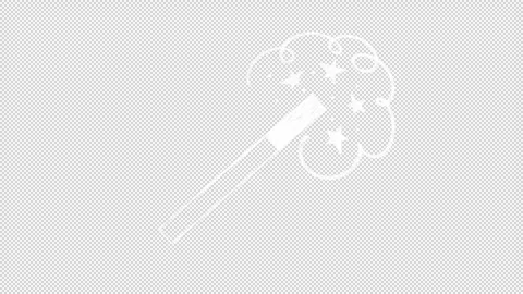  Hand Drawn Magic Wand Animation. Footage. Alpha Channel.  Stock Footage 310392489