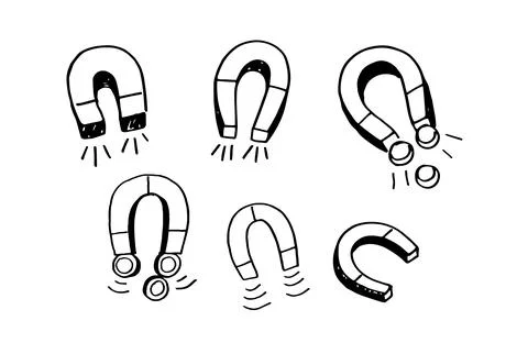 Hand drawn magnet doodle Stock Illustration
