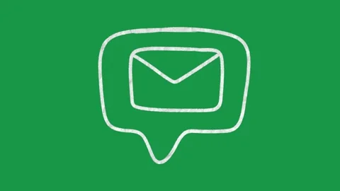 Hand Drawn Mail Bubble Animation Green Screen White Doodle Envelope Motion Stock Footage 334579369