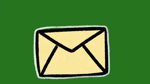Hand-Drawn Mail Envelope Animation | Yellow Communication 2D Hand-Drawn Motion Video stock 332127322