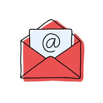 Hand drawn mail envelope illustration Stock Illustration