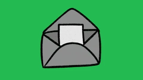 Hand-Drawn Mail Envelope Letter | 2D Animated Message Icon on green screen  Vidéo 333982969