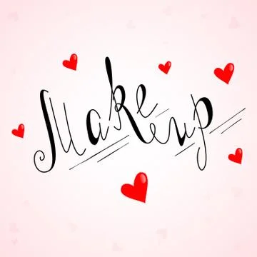Hand drawn make up lettering Stock Illustration