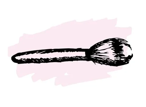 Hand drawn makeup brush Stock Illustration