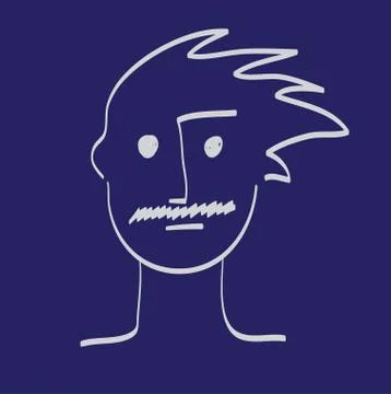 Hand drawn man face vector illustration icon. Stock Illustration