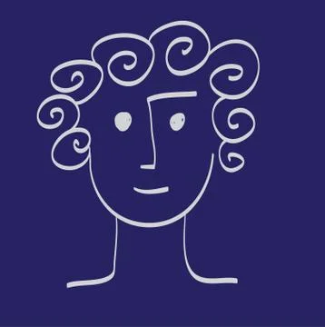 Hand drawn man face vector illustration icon. Stock Illustration