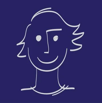 Hand drawn man face vector illustration icon. Stock Illustration