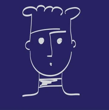 Hand drawn man face vector illustration icon. Stock Illustration