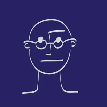 Hand drawn man face vector illustration icon. Stock Illustration