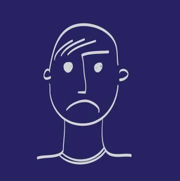 Hand drawn man face vector illustration icon. Stock Illustration