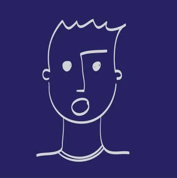 Hand drawn man face vector illustration icon. Stock Illustration