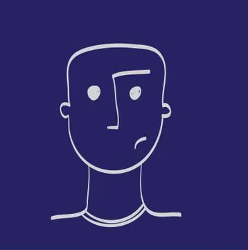 Hand drawn man face vector illustration icon. Stock Illustration