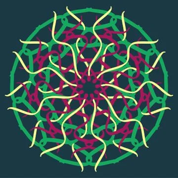 Hand drawn mandala abstract circle ornament vector illustration Stock Illustration