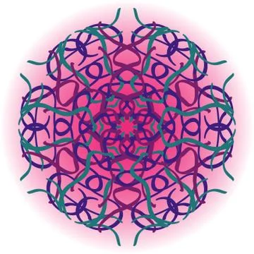 Hand drawn mandala abstract circle ornament vector illustration Stock Illustration