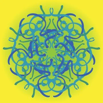 Hand drawn mandala abstract circle ornament vector illustration Stock Illustration