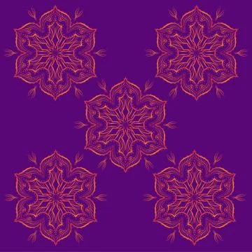 Hand drawn mandala abstract circle ornament vector illustration Stock Illustration