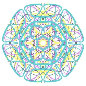 Hand drawn mandala abstract circle ornament vector illustration Stock Illustration