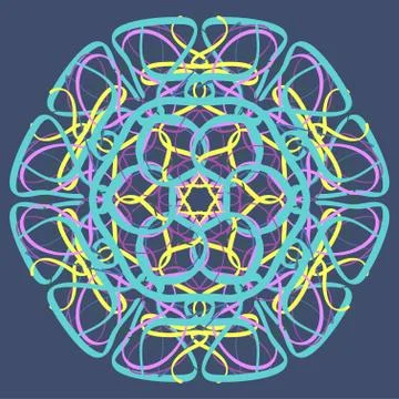 Hand drawn mandala abstract circle ornament vector illustration Stock Illustration