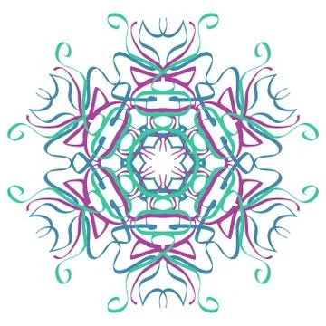 Hand drawn mandala abstract circle ornament vector illustration Stock Illustration
