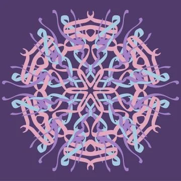 Hand drawn mandala abstract circle ornament vector illustration Stock Illustration