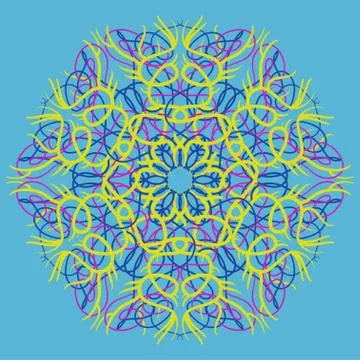 Hand drawn mandala abstract circle ornament vector illustration Stock Illustration