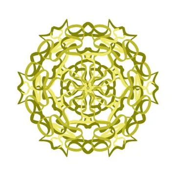 Hand drawn mandala abstract circle ornament vector illustration Stock Illustration