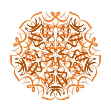 Hand drawn mandala abstract circle ornament vector illustration Stock Illustration